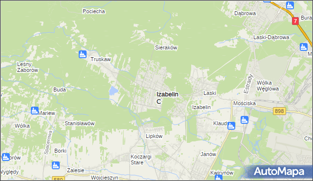 mapa Izabelin C, Izabelin C na mapie Targeo