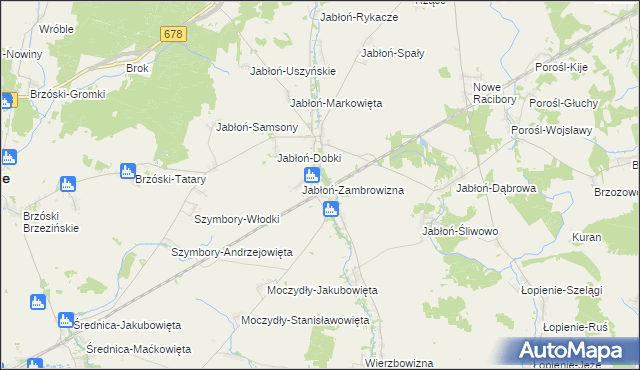mapa Jabłoń-Jankowce, Jabłoń-Jankowce na mapie Targeo