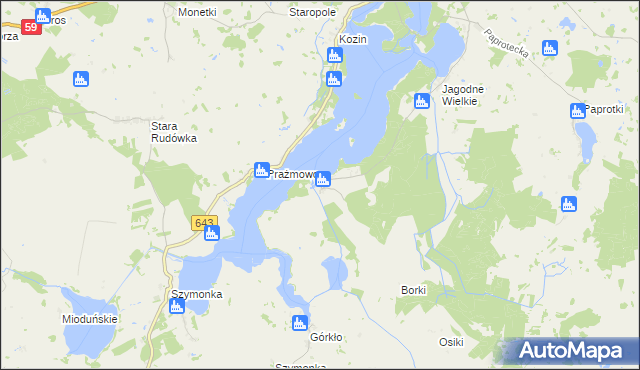 mapa Jagodne Małe, Jagodne Małe na mapie Targeo