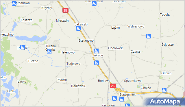 mapa Jaksice gmina Inowrocław, Jaksice gmina Inowrocław na mapie Targeo