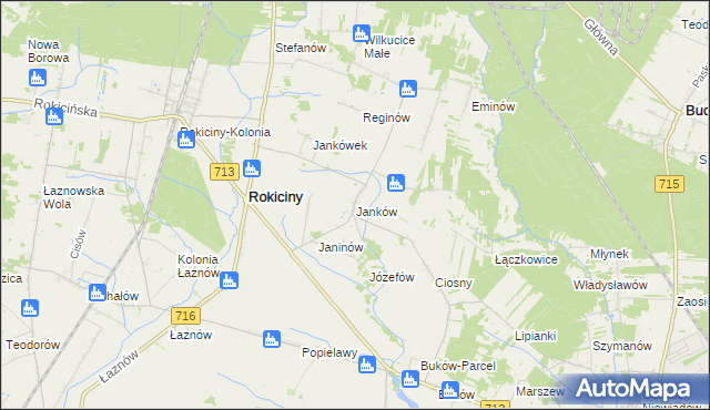 mapa Janków gmina Rokiciny, Janków gmina Rokiciny na mapie Targeo