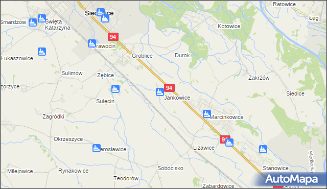 mapa Jankowice gmina Oława, Jankowice gmina Oława na mapie Targeo