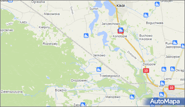 mapa Jankowo gmina Lipno, Jankowo gmina Lipno na mapie Targeo