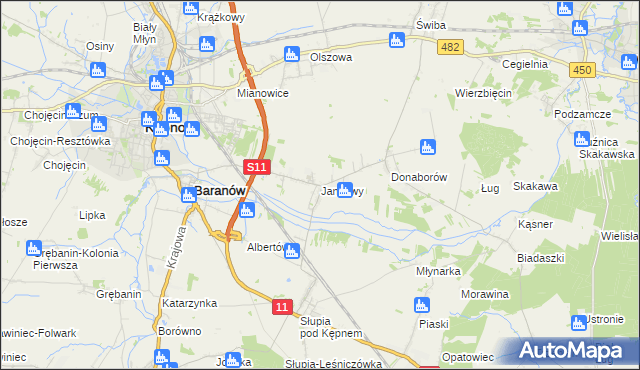 mapa Jankowy, Jankowy na mapie Targeo