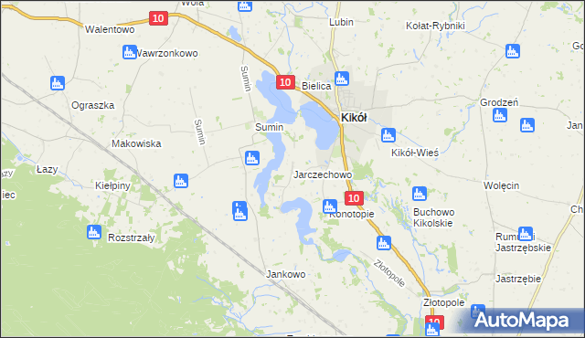 mapa Jarczechowo, Jarczechowo na mapie Targeo