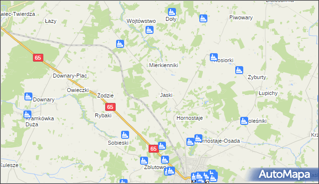 mapa Jaski gmina Mońki, Jaski gmina Mońki na mapie Targeo