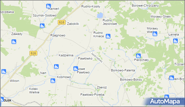 mapa Jastrzębiec gmina Czernice Borowe, Jastrzębiec gmina Czernice Borowe na mapie Targeo