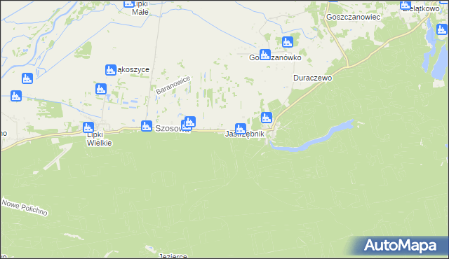 mapa Jastrzębnik gmina Santok, Jastrzębnik gmina Santok na mapie Targeo