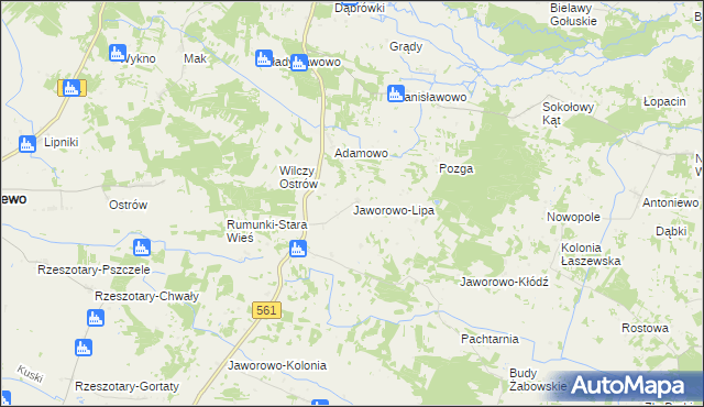 mapa Jaworowo-Lipa, Jaworowo-Lipa na mapie Targeo