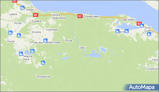 mapa Jazy gmina Włocławek, Jazy gmina Włocławek na mapie Targeo