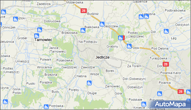 mapa Jedlicze, Jedlicze na mapie Targeo