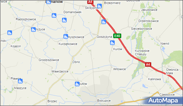 mapa Jędrzychowice gmina Wiązów, Jędrzychowice gmina Wiązów na mapie Targeo