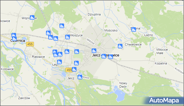 mapa Jelcz-Laskowice, Jelcz-Laskowice na mapie Targeo