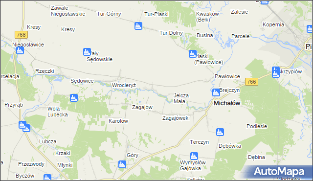 mapa Jelcza Wielka, Jelcza Wielka na mapie Targeo