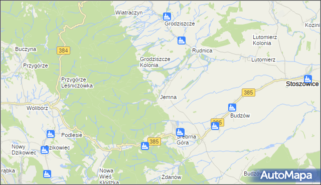 mapa Jemna, Jemna na mapie Targeo