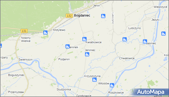 mapa Jeniniec, Jeniniec na mapie Targeo