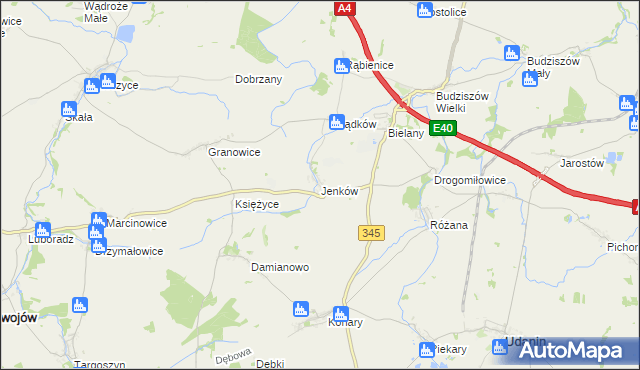 mapa Jenków, Jenków na mapie Targeo