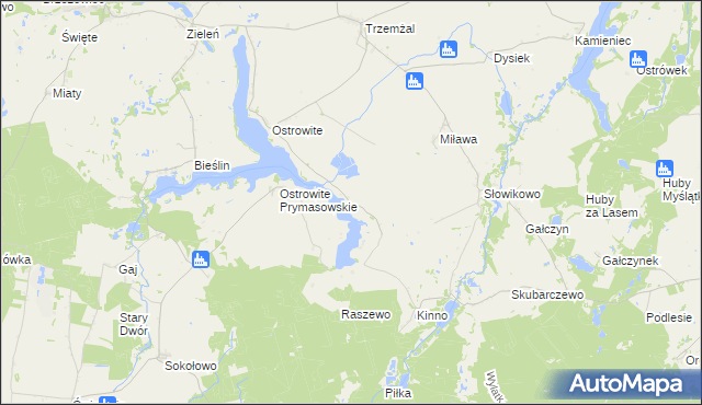 mapa Jerzykowo gmina Trzemeszno, Jerzykowo gmina Trzemeszno na mapie Targeo