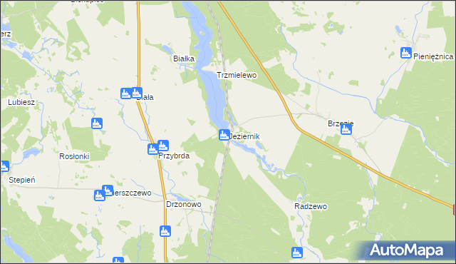 mapa Jeziernik gmina Rzeczenica, Jeziernik gmina Rzeczenica na mapie Targeo