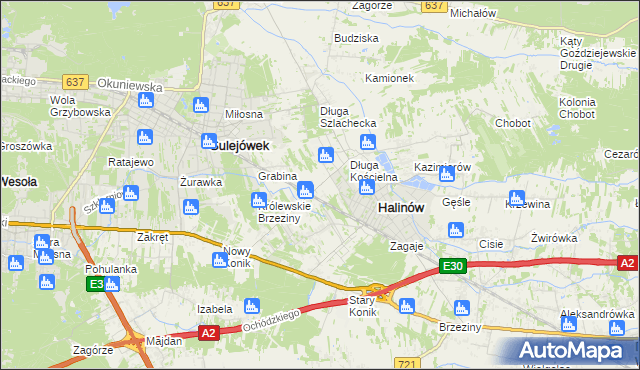 mapa Józefin gmina Halinów, Józefin gmina Halinów na mapie Targeo
