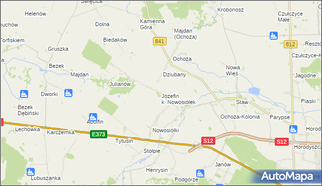 mapa Józefin k. Nowosiółek, Józefin k. Nowosiółek na mapie Targeo