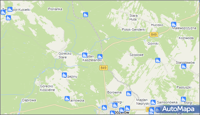 mapa Józefów Roztoczański, Józefów Roztoczański na mapie Targeo