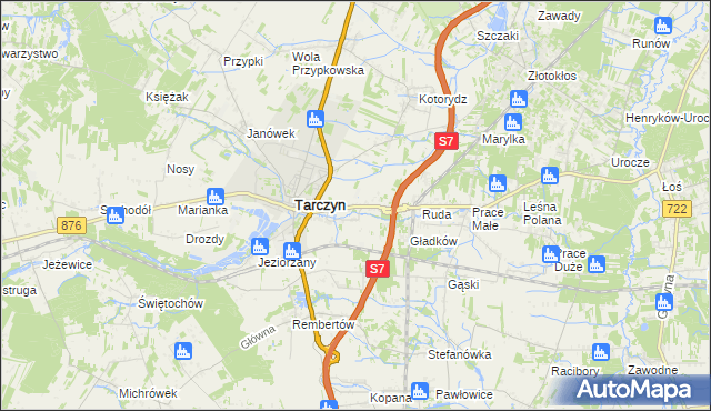mapa Józefowice gmina Tarczyn, Józefowice gmina Tarczyn na mapie Targeo