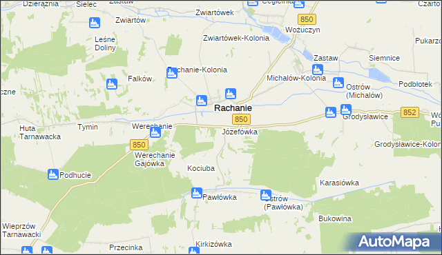 mapa Józefówka gmina Rachanie, Józefówka gmina Rachanie na mapie Targeo
