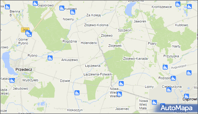 mapa Józefowo gmina Przedecz, Józefowo gmina Przedecz na mapie Targeo