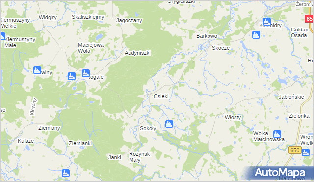 mapa Juchnajcie, Juchnajcie na mapie Targeo
