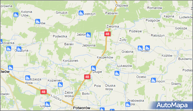 mapa Kacperków, Kacperków na mapie Targeo