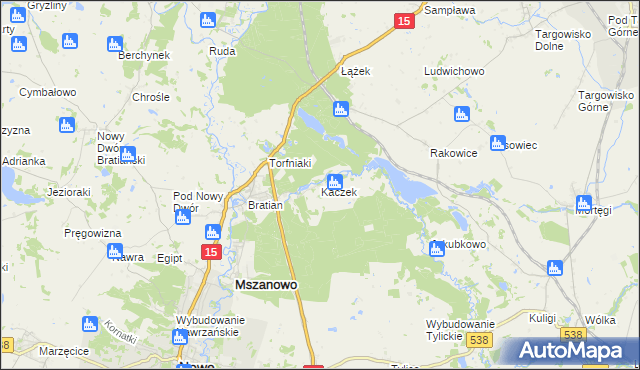 mapa Kaczek, Kaczek na mapie Targeo