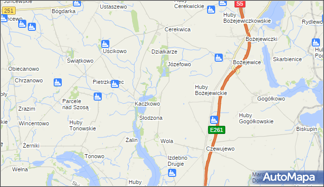 mapa Kaczkówko, Kaczkówko na mapie Targeo