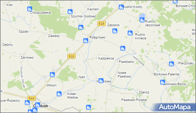 mapa Kadzielnia, Kadzielnia na mapie Targeo
