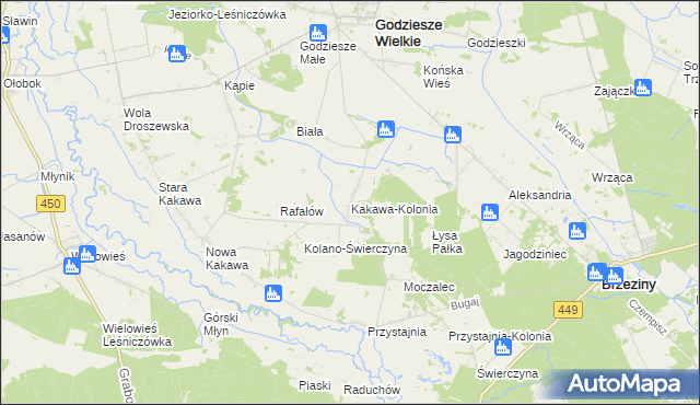 mapa Kakawa-Kolonia, Kakawa-Kolonia na mapie Targeo