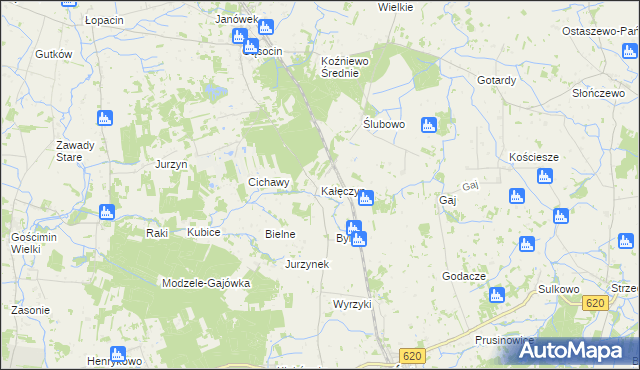 mapa Kałęczyn gmina Sońsk, Kałęczyn gmina Sońsk na mapie Targeo