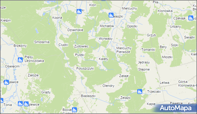 mapa Kalety gmina Galewice, Kalety gmina Galewice na mapie Targeo