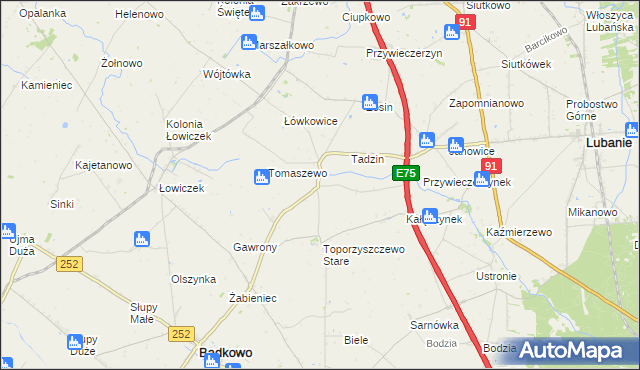 mapa Kalinowiec gmina Bądkowo, Kalinowiec gmina Bądkowo na mapie Targeo