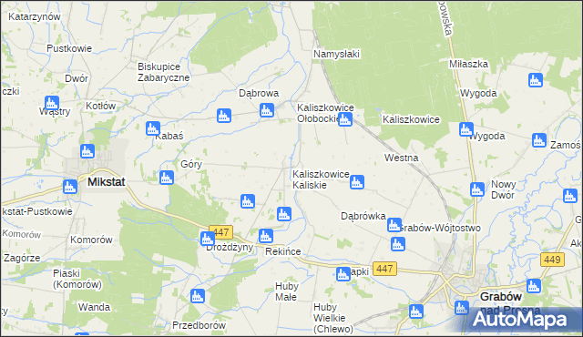 mapa Kaliszkowice Kaliskie, Kaliszkowice Kaliskie na mapie Targeo