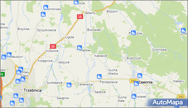 mapa Kałowice, Kałowice na mapie Targeo