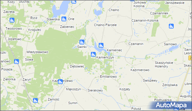 mapa Kamieńczyk gmina Topólka, Kamieńczyk gmina Topólka na mapie Targeo