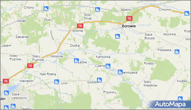 mapa Kamionka gmina Borowie, Kamionka gmina Borowie na mapie Targeo