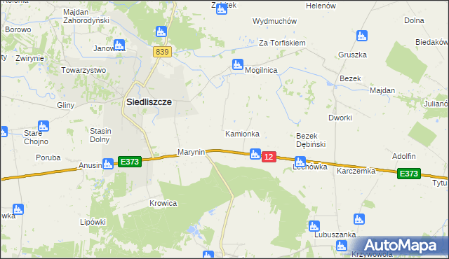 mapa Kamionka gmina Siedliszcze, Kamionka gmina Siedliszcze na mapie Targeo