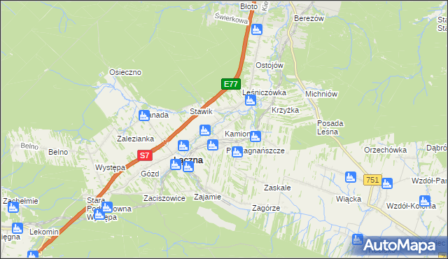 mapa Kamionki gmina Łączna, Kamionki gmina Łączna na mapie Targeo
