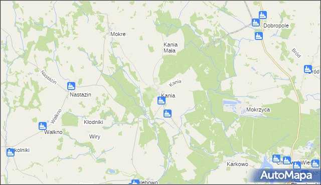 mapa Kania gmina Chociwel, Kania gmina Chociwel na mapie Targeo
