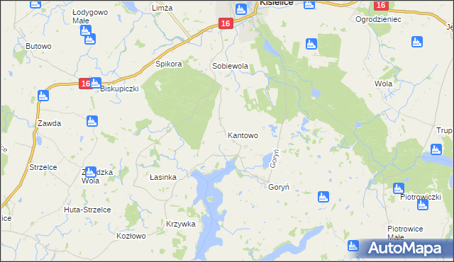 mapa Kantowo, Kantowo na mapie Targeo