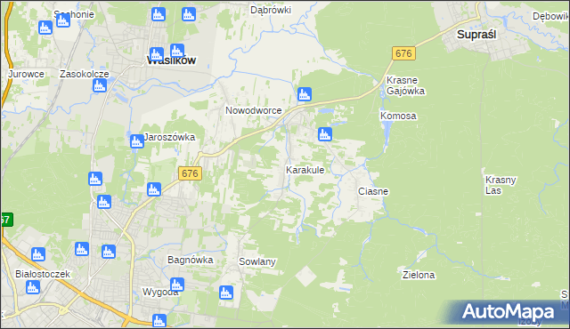 mapa Karakule, Karakule na mapie Targeo