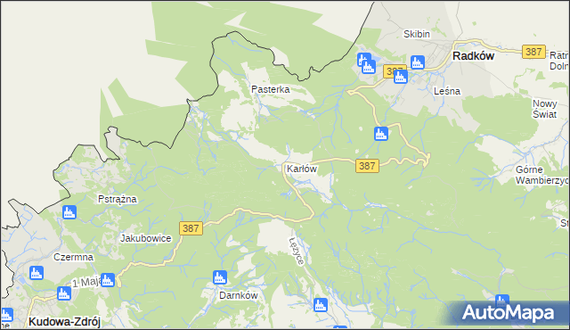 mapa Karłów gmina Radków, Karłów gmina Radków na mapie Targeo