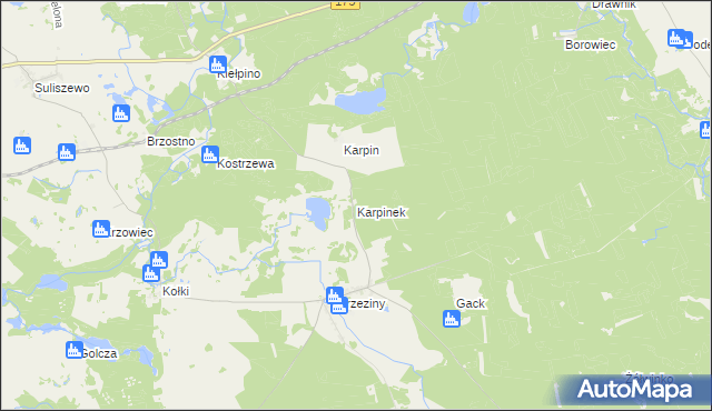 mapa Karpinek, Karpinek na mapie Targeo