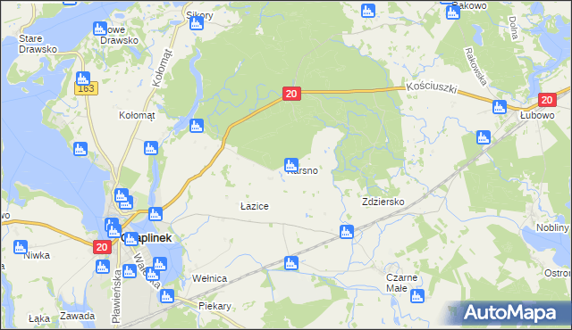 mapa Karsno, Karsno na mapie Targeo